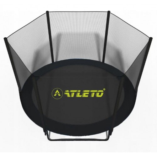 Батут з сіткою та драбинкою 252 см Atleto Black + подарунок м'ячик