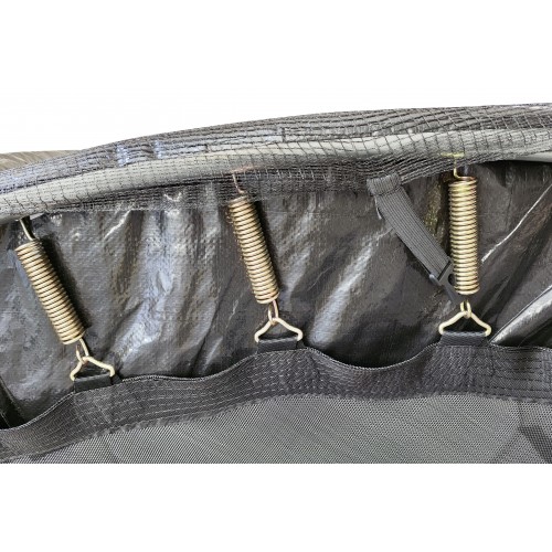 Батут з сіткою та драбинкою 252 см Atleto Black + подарунок м'ячик