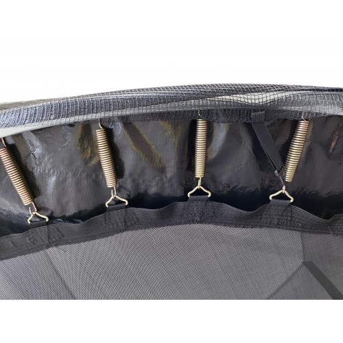 Батут з сіткою та драбинкою 312 см Atleto Black + подарунок м'ячик