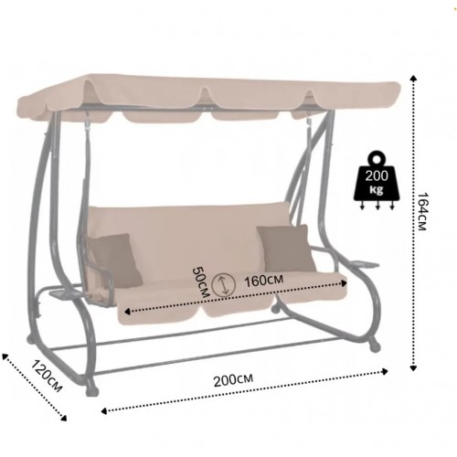 Качеля садова Bonro Garden BW-002 коричнева 3 місна