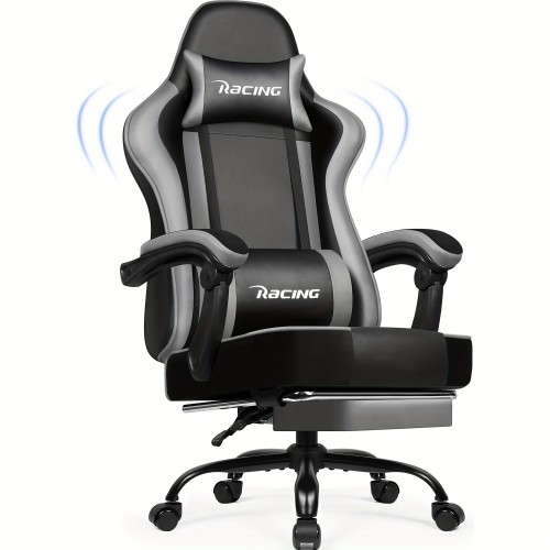 Кресло офисное с подставкой для ног Bonro B-059 серое