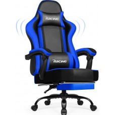 Кресло офисное с подставкой для ног Bonro B-059 синее