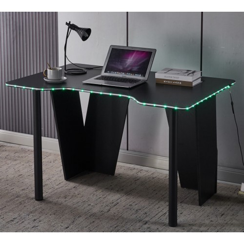 Геймерский игровой компьютерный стол с подсветкой 120 см Bonro B-13 черный RGB LED