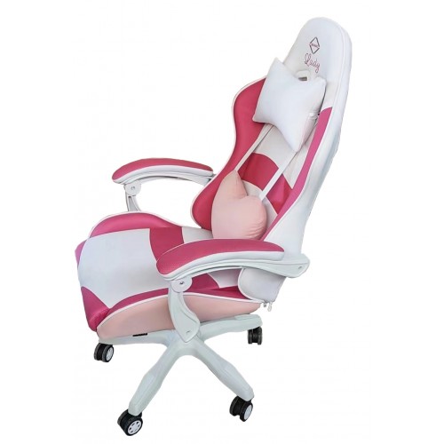 Кресло геймерское Bonro Lady 807 розово-белое