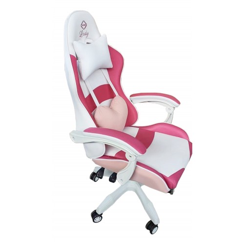Кресло геймерское Bonro Lady 807 розово-белое