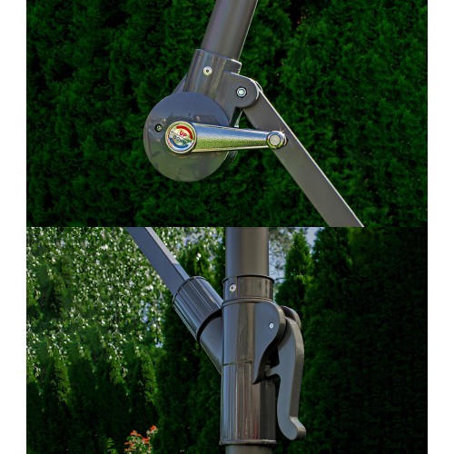 Парасоля садова з підсвіткою LED бежева Bonro B-7012LP 3м 8 спиць