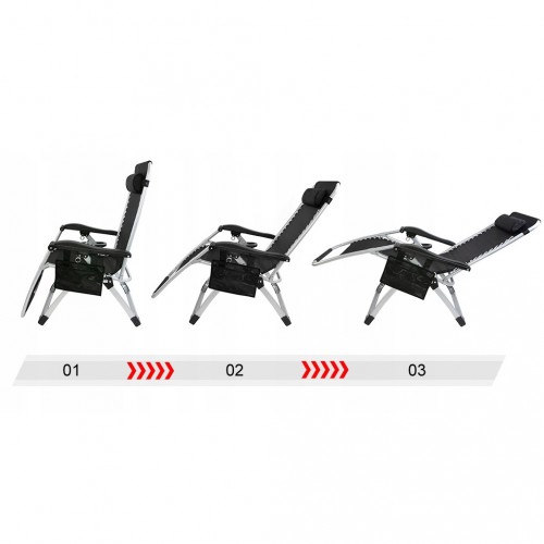 Шезлонг лежак Bonro BG-006 черный + карман
