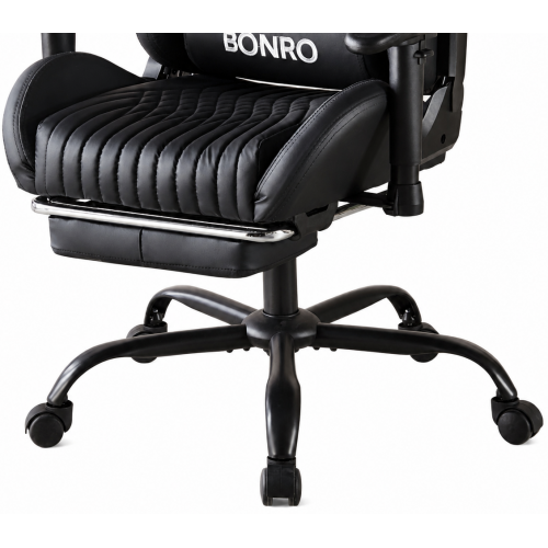 Геймерское кресло с подставкой для ног Bonro 1002G-1 черное