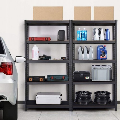 Стеллаж металлический 180х90х40 Siker GoodTool P9040L черный 5 полок + подарок перчатки