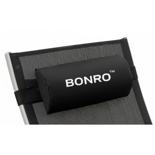 Садовый лежак шезлонг с алюминиевой рамой Bonro BG-008 черный