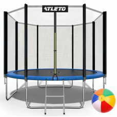 Батут дитячий з сіткою та драбинкою 435 см Atleto + подарунок м'ячик Батут дитячий з сіткою та драбинкою 435 см Atleto + подарунок м'ячик