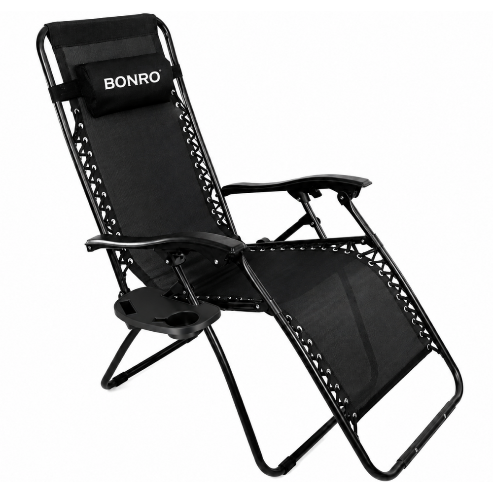Шезлонг лежак Bonro СПА-167A черный Шезлонг лежак Bonro СПА-167A черный