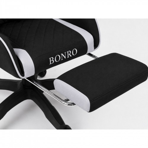 Компьютерное кресло из ткани Bonro Core B-702 с подставкой для ног черно-серое