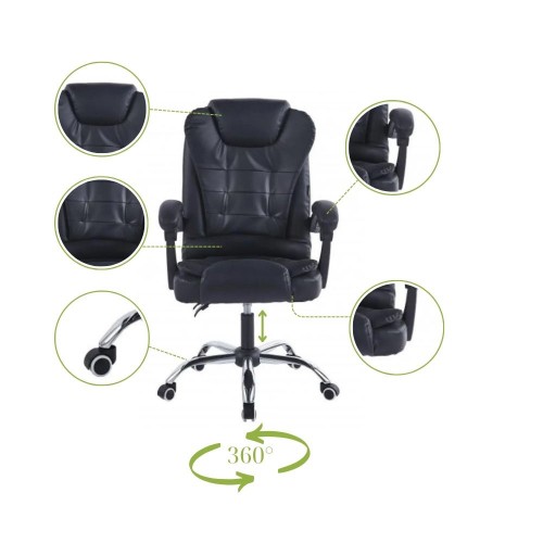 Кресло офисное на колесах Bonro BN-6070 черное