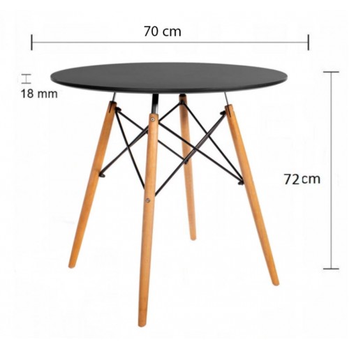 Стол обеденный круглый Bonro В-957-700 Черный