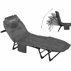 Шезлонг лежак кровать раскладная Bonro B2002-4 темно-серый Шезлонг лежак кровать раскладная Bonro B2002-4 темно-серый