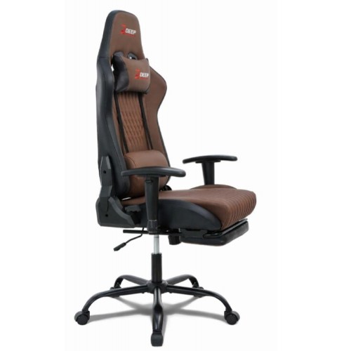 Геймерское кресло с подставкой для ног Bonro 1002G коричневое
