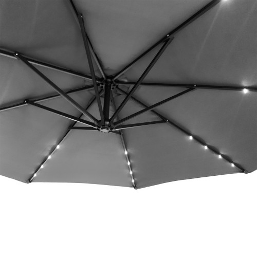 Парасоля садова з підсвіткою LED сіра Bonro B-7012LP (3м) *8 С