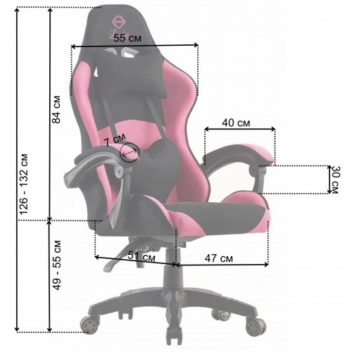 Кресло геймерское Bonro Lady 806 черно-розовое
