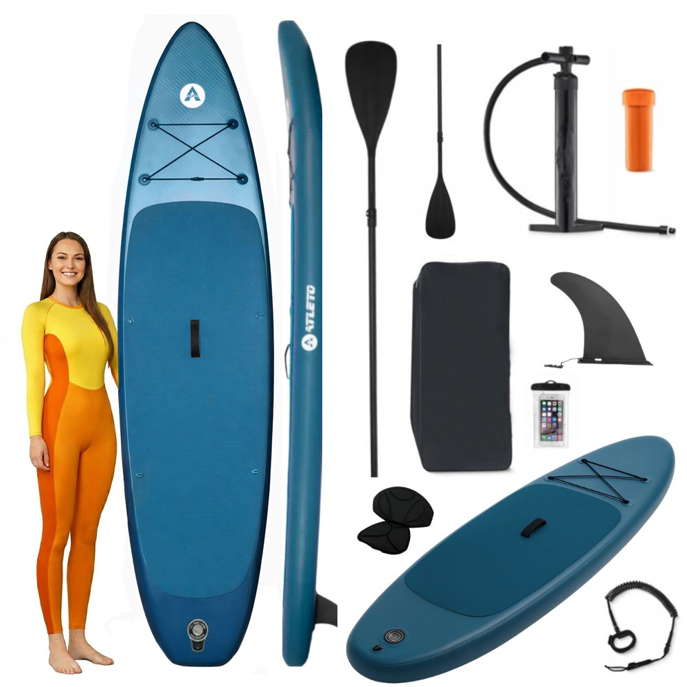 SUP-дошка надувна для плавання Atleto 350 см лагуна + сидіння SUP-дошка надувна для плавання Atleto 350 см лагуна + сидіння