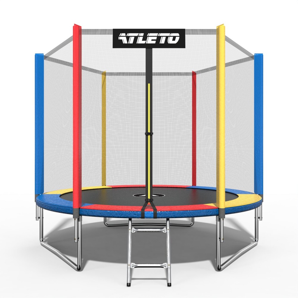 Батут Atleto 183 см з сіткою та драбинкою multikolor Батут Atleto 183 см з сіткою та драбинкою multikolor