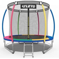 Батут Atleto  252 см з внутрішньою сіткою та драбинкою multikolor  