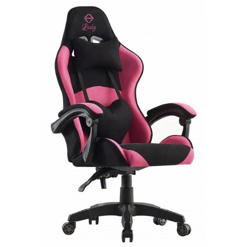 Кресло геймерское Bonro Lady 806 черно-розовое