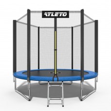 Батут дитячий з сіткою та драбинкою 312 см Atleto + в подарунок рукавиці