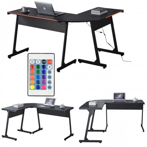 Геймерский игровой компьютерный стол с подсветкой 15 мм Bonro B-09 черный RGB LED
