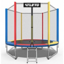 Батут Atleto 312 см з сіткою та драбинкою multikolor + в подарунок рукавиці Батут Atleto 312 см з сіткою та драбинкою multikolor + в подарунок рукавиці