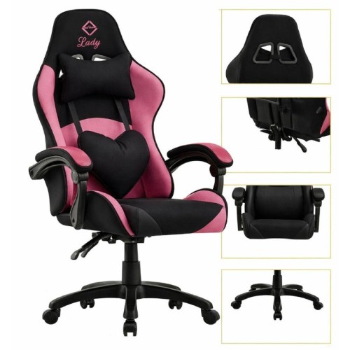 Кресло геймерское Bonro Lady 806 черно-розовое
