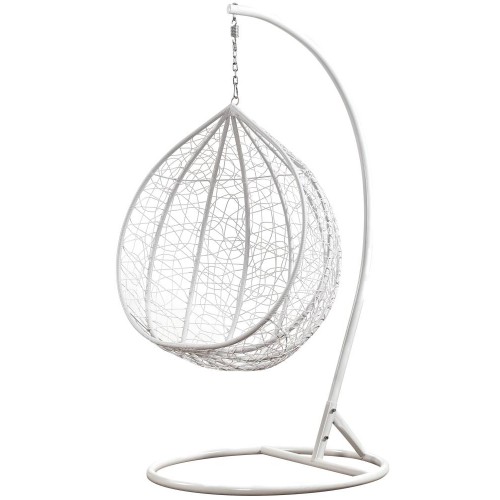 Подвесное кресло-качалка кокон Bonro 329 M (бело-серое)