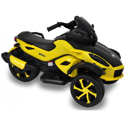 Детский электромотоцикл трицикл Spoko SP-610 желтый